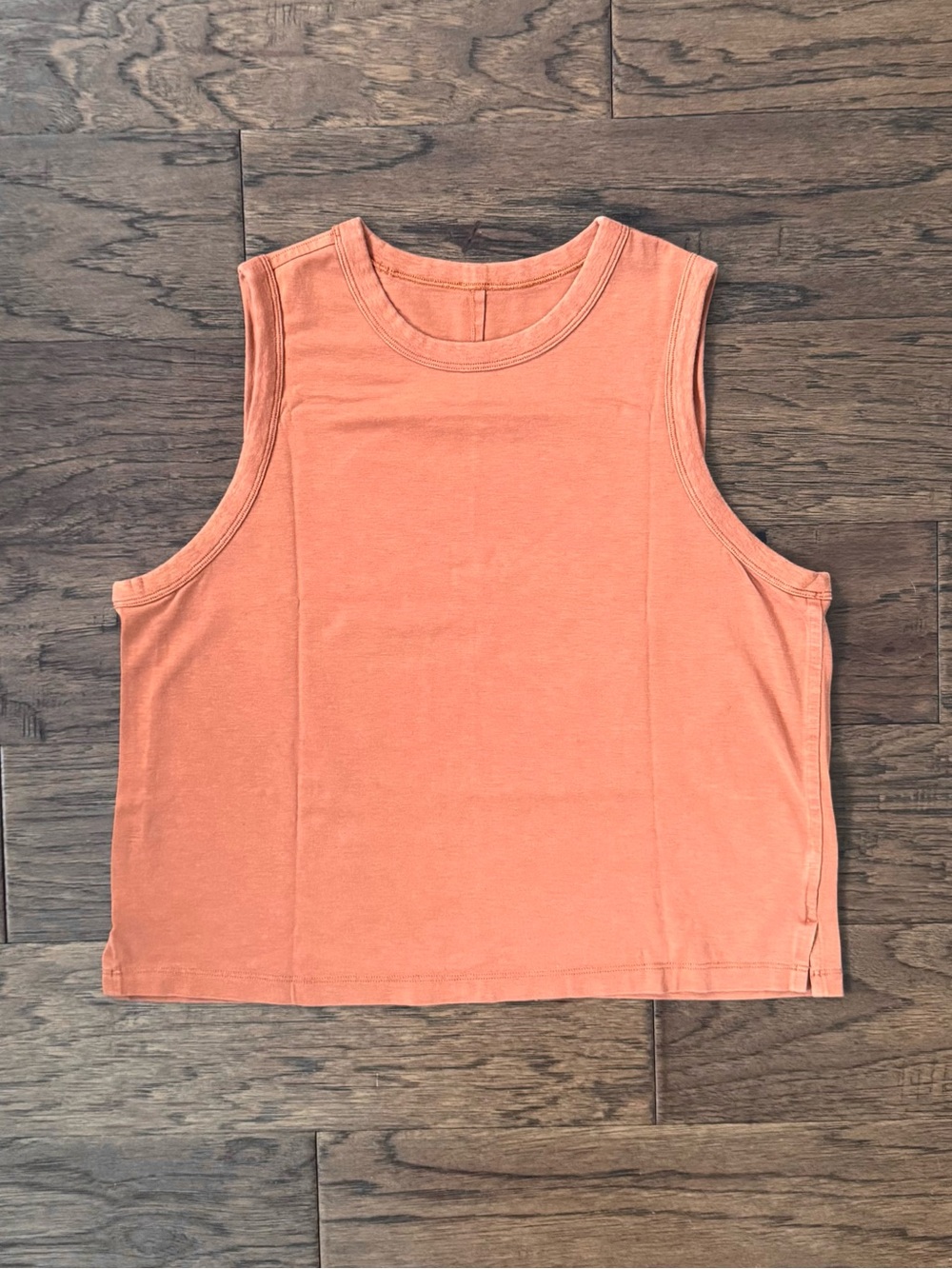 EUC Lululemon Athletica Classic Fit Cotton Blend Tank Top Butternut Brown Orange
